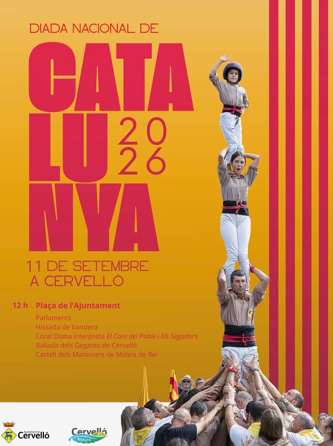 Cervelló celebrarà la Diada Nacional de Catalunya l’11 de setembre