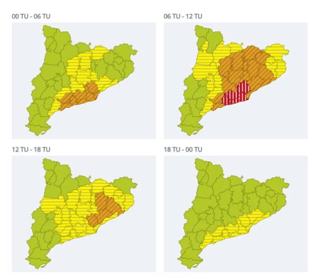 Cervelló activa mesures preventives davant l’episodi de pluges intenses previst per aquest dimecres