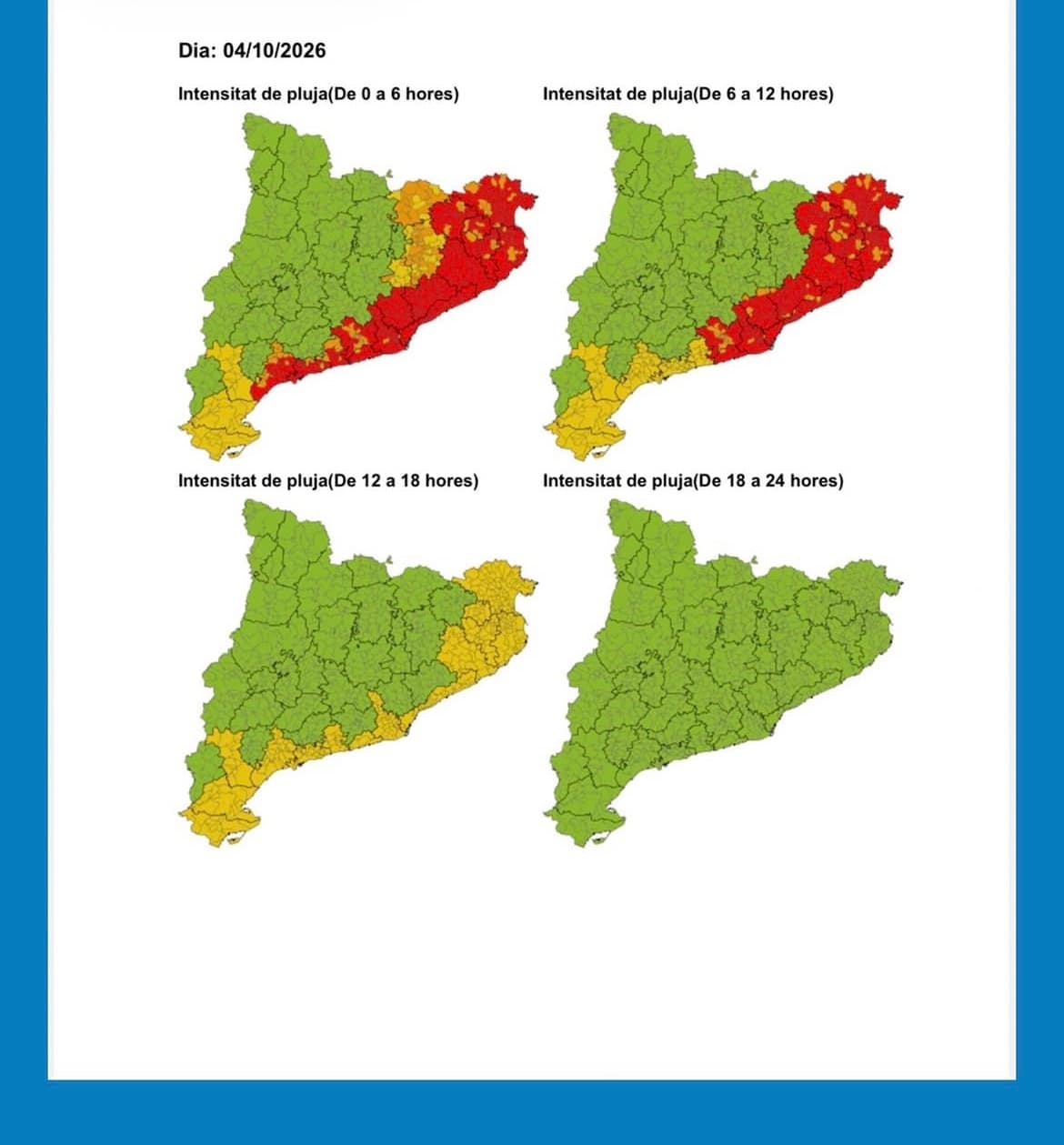 Cervelló restringe la movilidad y cierra zonas inundables ante el episodio de lluvias intensas